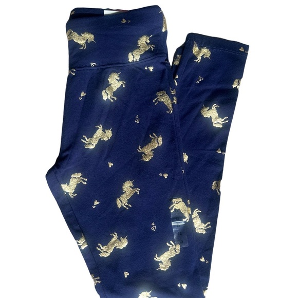 Justice Navy & Gold Unicorn Leggings /Cat & Jack unicorn sequins t-shirt bundle - Picture 4 of 10
